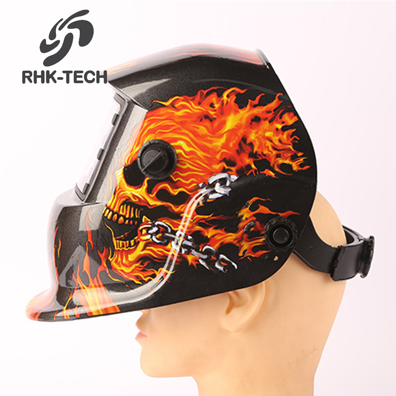 RHK TECH Factory Популярные противопожарные дизайнерские наклейки с черепом наклейки на солнечной батарее с автоматическим затемнением сварочный шлем