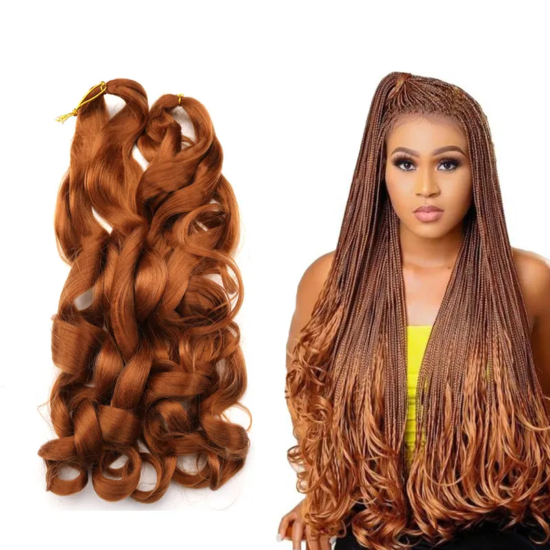 22 Inch Ombre Curl Wavy Braiding Hair Attachments Cheap Extension Wavy Braiding Synthetic Braids Hair Extensions