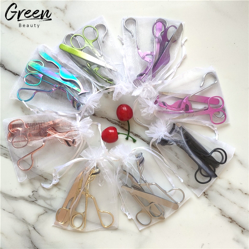 4 pieces tweezers kit for eyelashes extension set eyelash lash tweezers and eyebrow scissors tweezers set