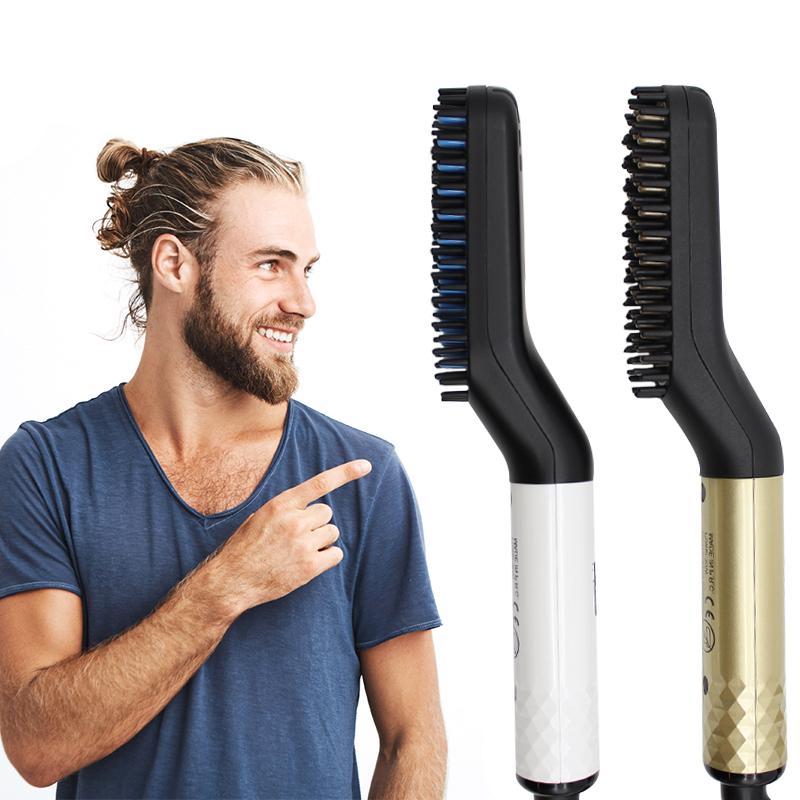 Electric beard hair straightener pressing brush Hair Styling Beard Comb for men