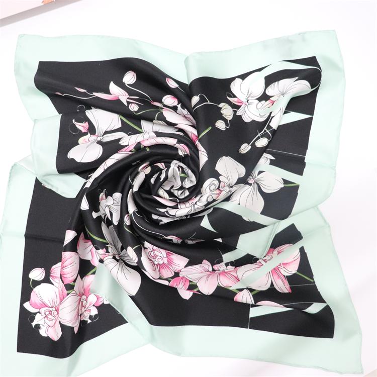Popular 100% Silk Custom Fashionable Digital Printed Scarf For Woman