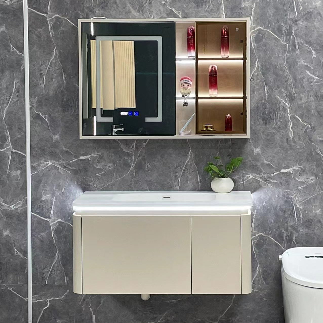 Hangzhou Luxury Bathroom Vanity Cabinet And Sink Plywood Bathroom Basin Cabinet