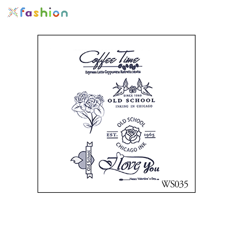 Temporary Tattoo Paper DIY Personalized Transfer Sheet Cute bird self adhesive body tattoo set sticker for skin art