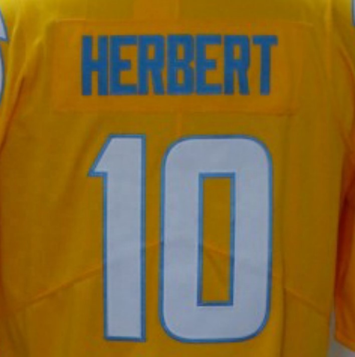 Justin Herbert Gold Inverted Legend Stitched American Football Jersey