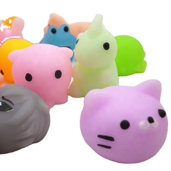 DIY Kawaii Little TPR Girls and Boys Unisex Play Finger Squeezing Stress Relief Fidget Toys Animal Mochi Squishy