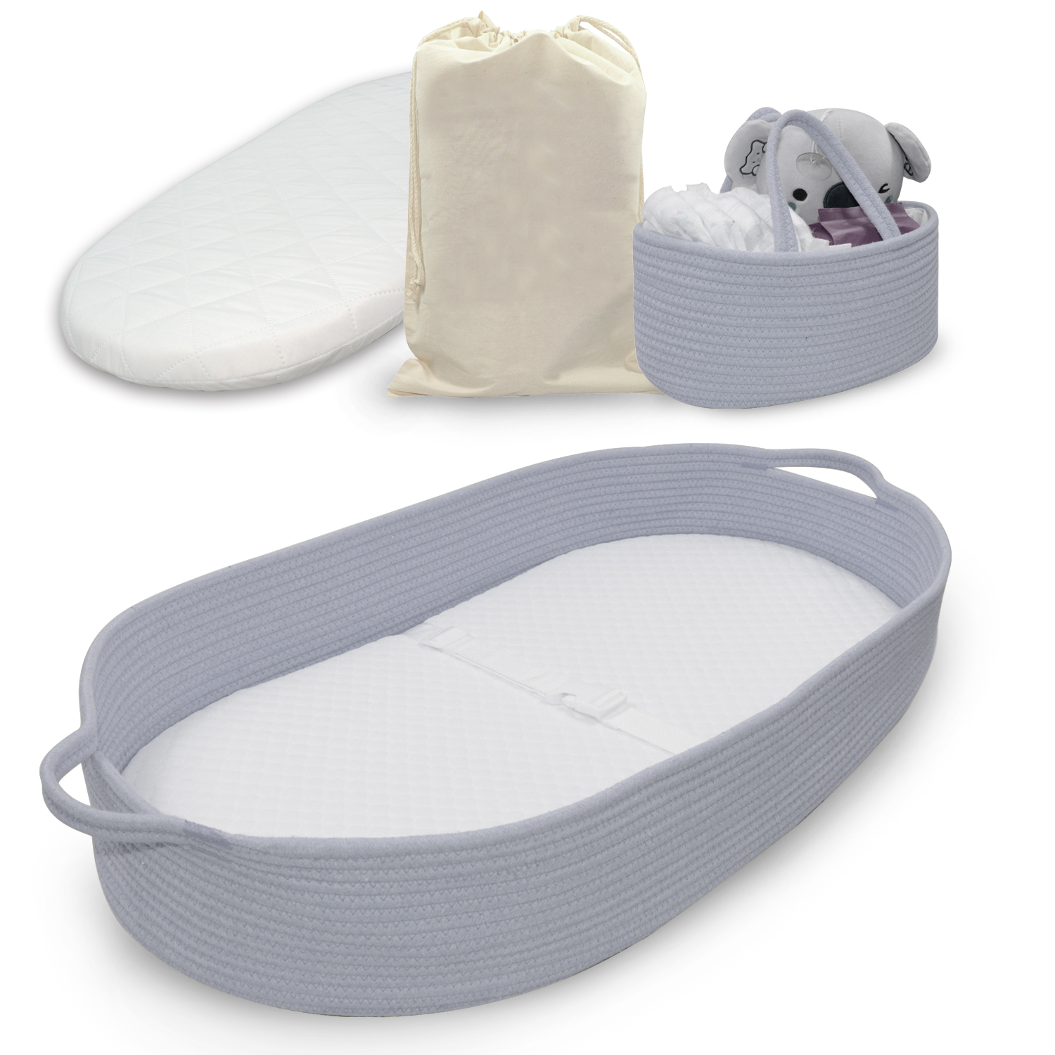 2024 New Baby Changing Basket Baby Changing Basket Set,waterproof Pad Cover,Caddy diaper Organizer,Bassinet Changing Table