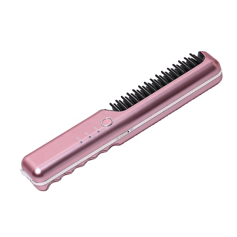 Hair Straightener Comb Brush Heated Electric Hair Straightener Brush Mini Comb Brush Straightener