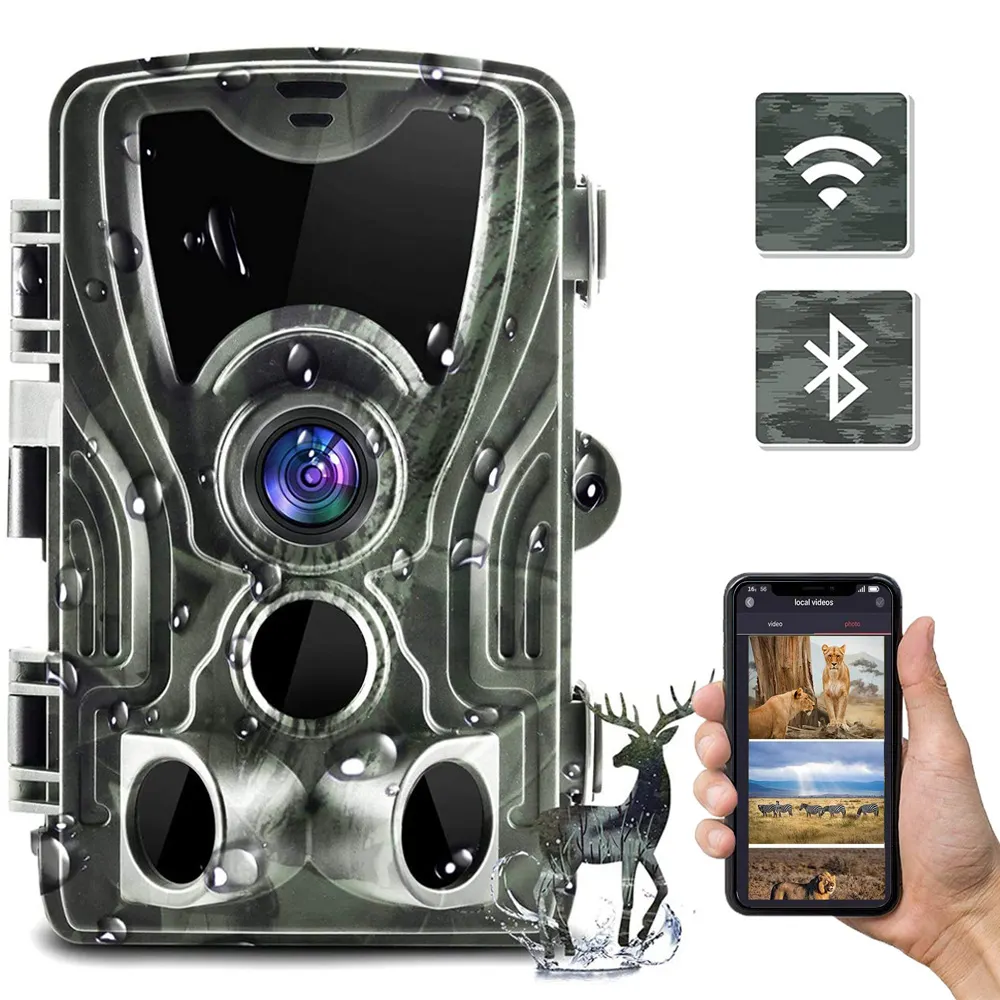 WIFI Hunting Trail Camera APP Live Show Hunting Cameras 36MP 2.7K Wildlife WiFi801Plus Night Vision Outdoor Surveillance Monitor