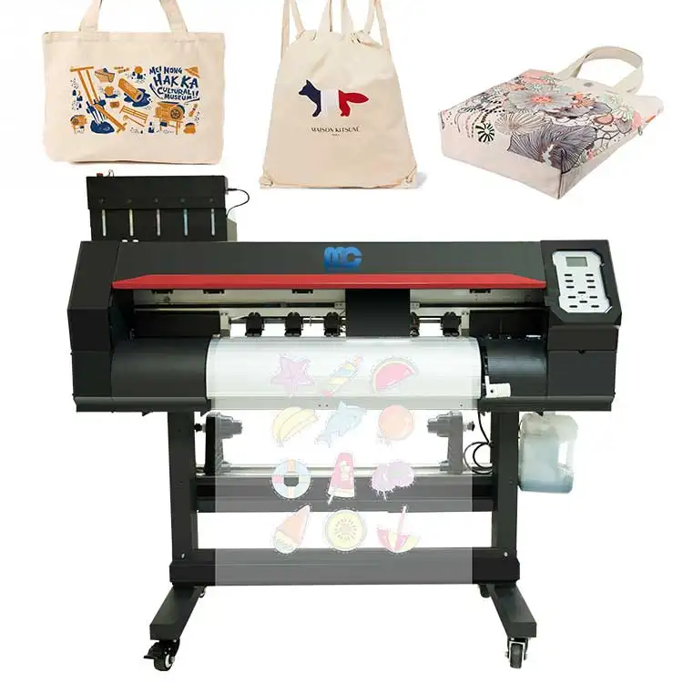 New product DTF T shirt PET film printer no need cutting plotter with hot melt powder shaking machine