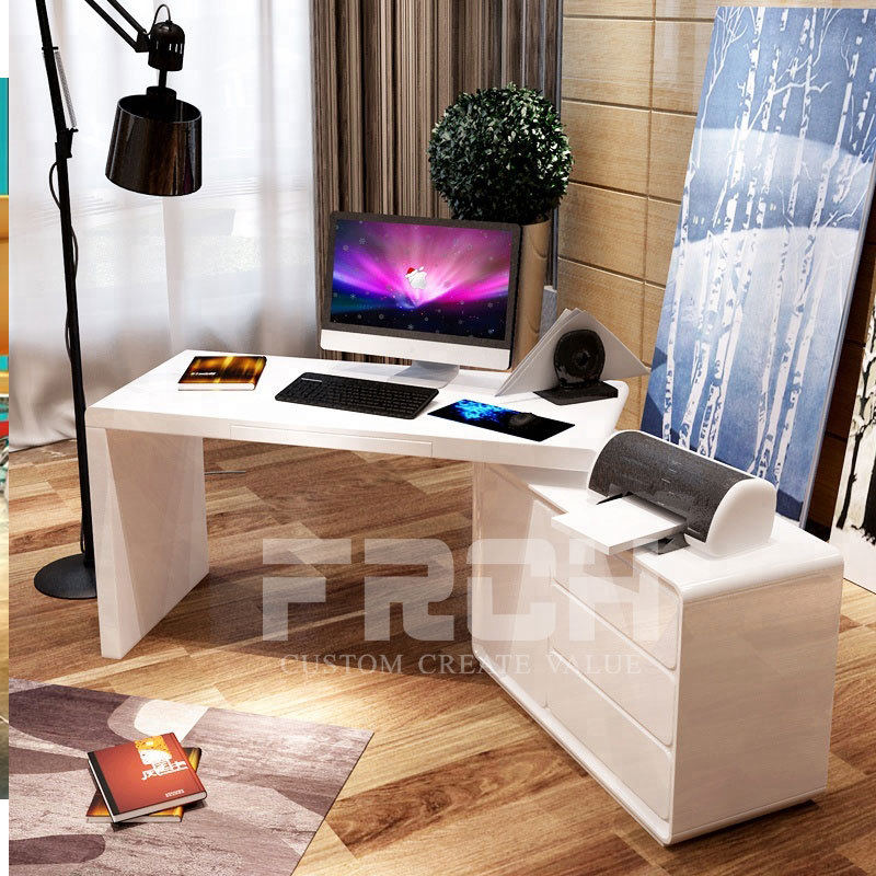 Luxury high quality white office desk modern design office desk furniture computer table