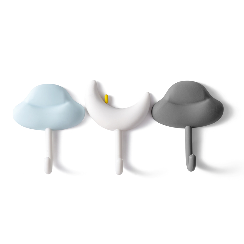 No Punch Minimalist Style Suction Hooks 3 Color Nebula Shape Hanging Stretch Heavy Duty Adhesive Wall Hook For Bathroom Kitchen