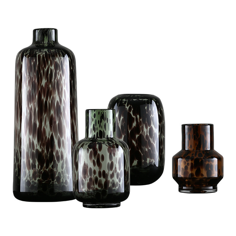 Dot Print Nordic Glass Flower Vase Crystal Floor Vases For Home Decor In Bulk