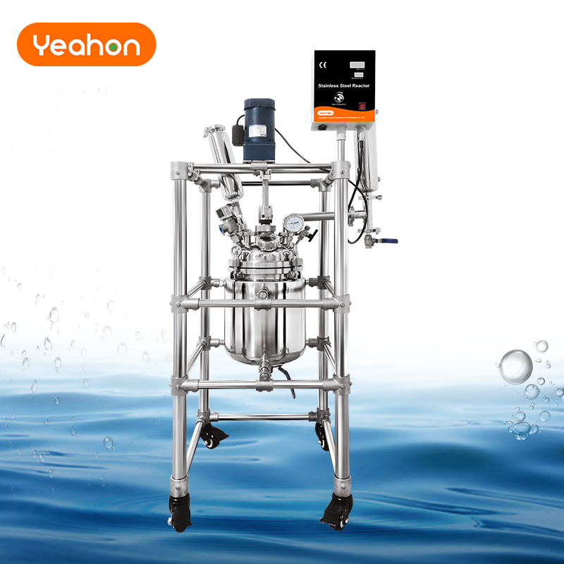 Yuhua 20l высокотемпературный химический смесительный реактор с конденсатором из нержавеющей стали с рубашкой