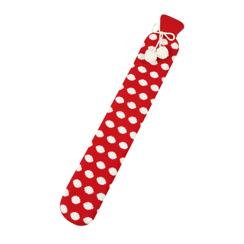 Christmas Hot Sale High Quality Rectangle Nature Rubber Hot Water Bag with Covers Knitted Hot Water Bottle