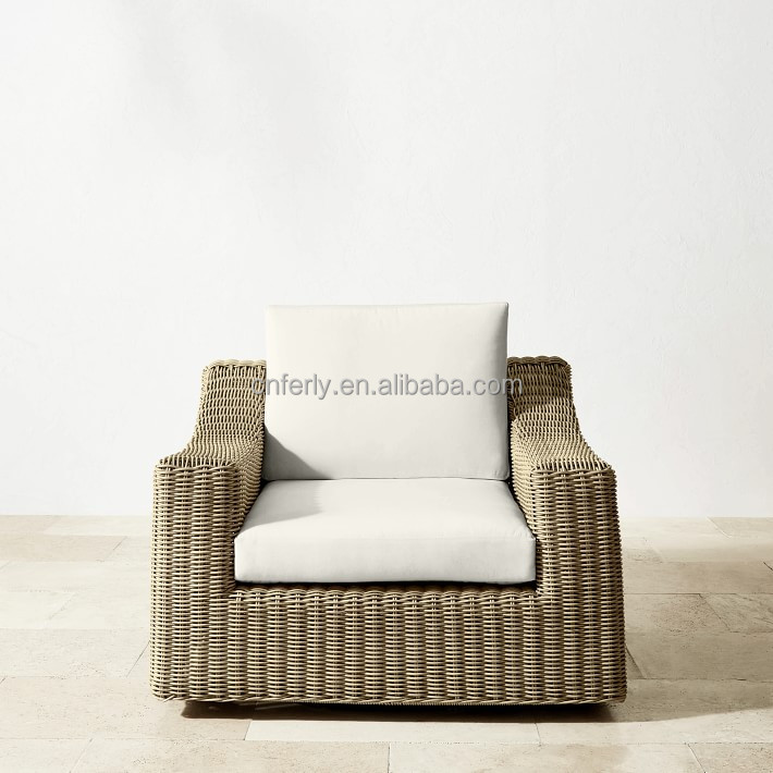 Modern design all weather wicker patio outdoor furniture garden sofa rattan swivel chair