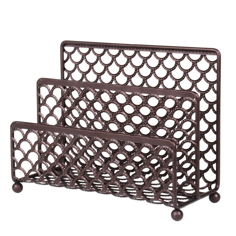 Desktop Mail Organizer 3-Slot Metal Wire Mail Sorter Letter Organizer Holder for Letter
