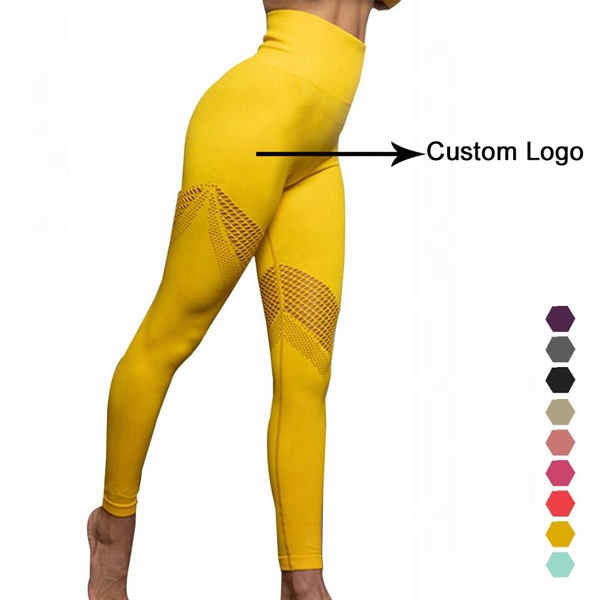 Activewear изготовленным на заказ логосом высокое утягивающий корсет на талию, управление сетки бесшовный бюстгальтер для занятий йогой, леггинсы для фитнеса, женские спортивные брюки