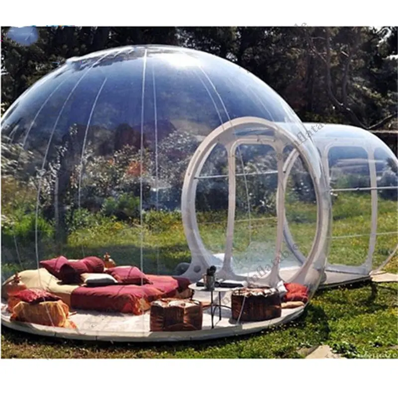 outdoor family transparent tent for camping equipment transparent garden geodesic inflatable bubble tent for event