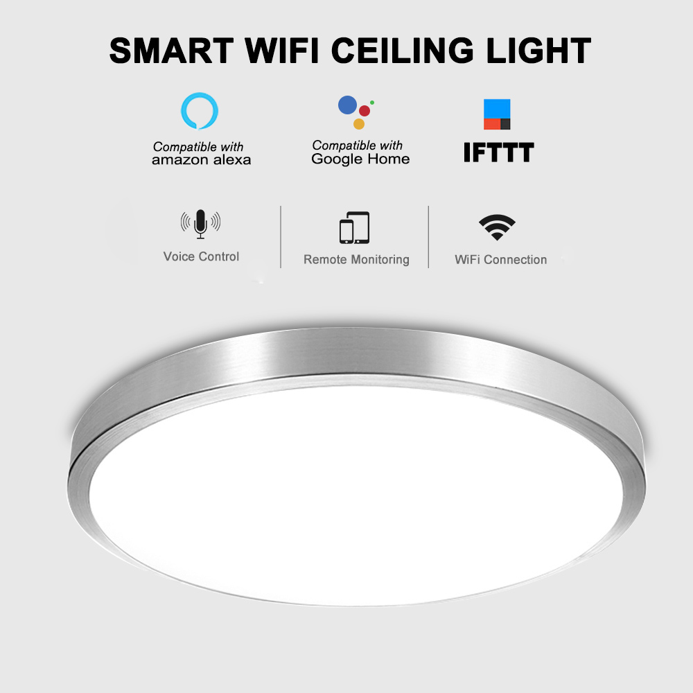 Умная Регулируемая лампа CCT с регулировкой яркости, Wi-Fi, Amazon, Alexa, Google Home, современный светодиодный потолочный светильник с голосовым управлением для смартфона