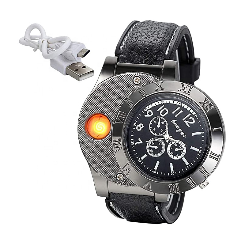 USB Rechargeable Windproof Wristwatches, Sports Watch, Cigar Electric Lighter, Cigarette Lighter