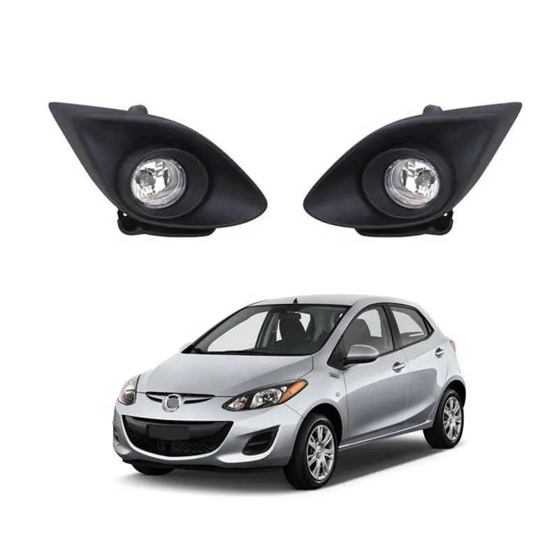 OEM Style Fog Light lamp Kit assembly for Mazda 2 DEMIO 2010 - 2014 with switch wire harness