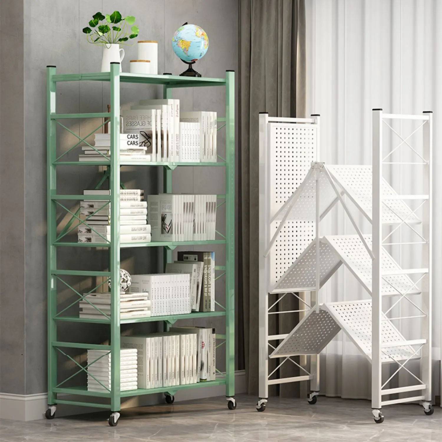 Bookcase Storage Living Room Metal Nordic Office Multi-Functional Child Simple Modern Floor Kids Bookshelf Book Shelf Bookcase