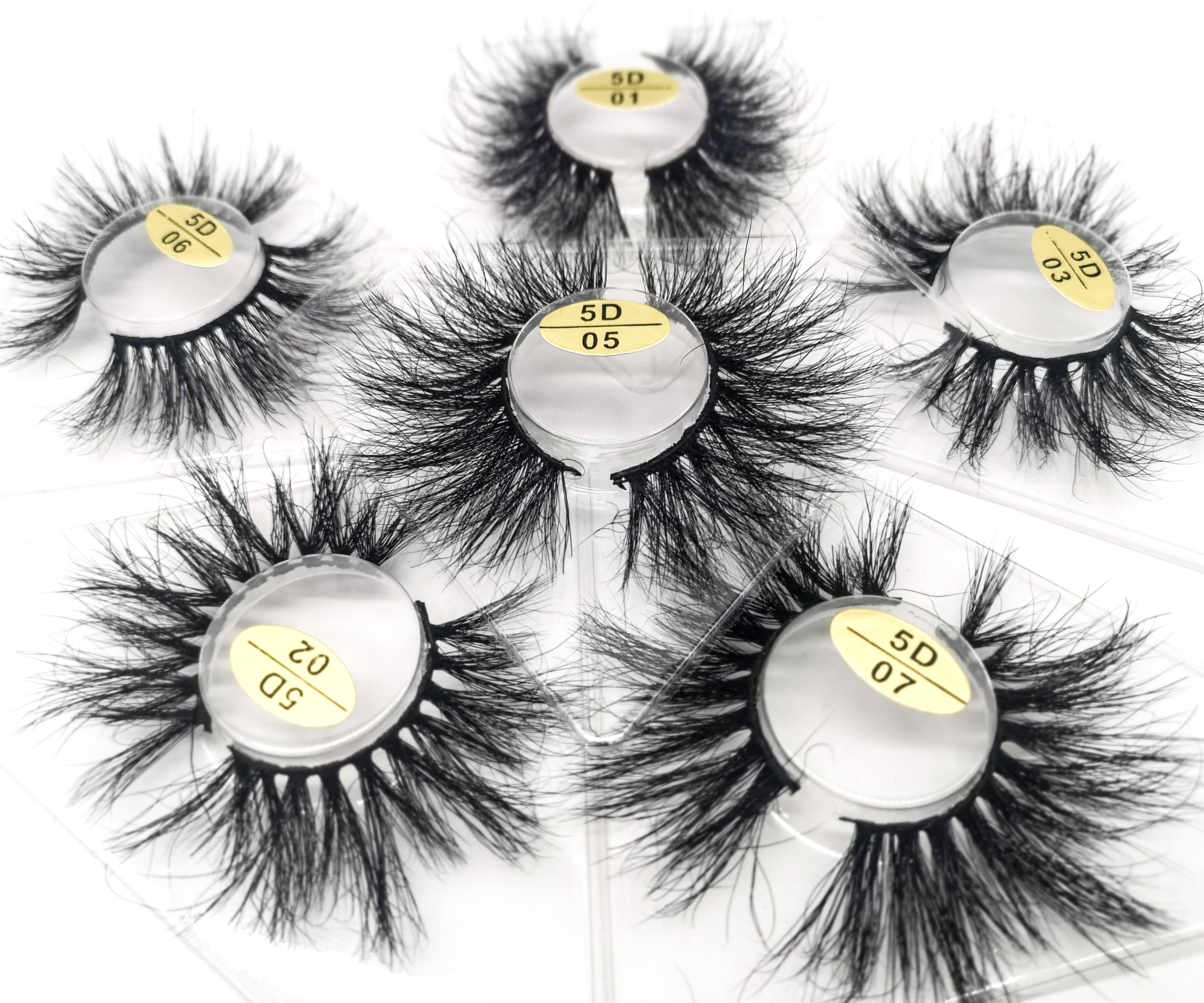 Оптовая продажа ресниц из норки lashes3d 5d, 25 мм, с милым логотипом на упаковочной коробке для ресниц