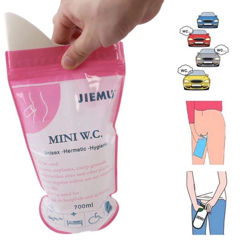 700ml Emergency Portable Car Urine Bag Vomit Bags Mini Mobile Toilets Handy Unisex Disposable Urinal Toilet Bag