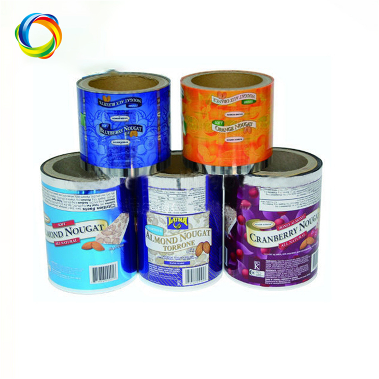 Custom Food Packaging Laminated Roll Film Printed Plastic Bopp Aluminum Foil Film For Cookies