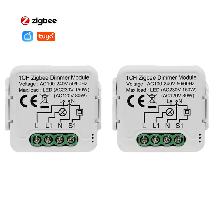 Модуль регулировки яркости Tuya Zigbee, контроллер с дистанционным управлением, умный выключатель света, реле Google Assistant Alexa