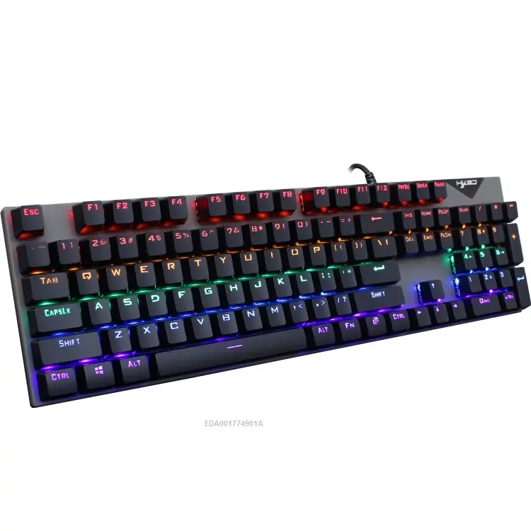 Factory directly sale HXSJ L300 104 Keys USB Port LED Lighting Wired Mechanical Keyboard