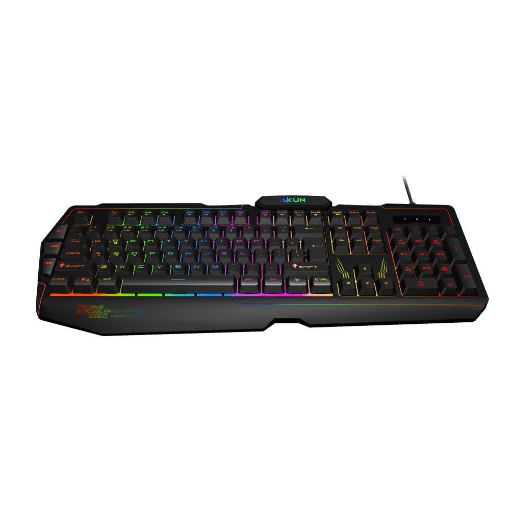 Игровая клавиатура GX610, резиновая купольная конструкция без подсветки, проводная клавиатура с защитой от затухания