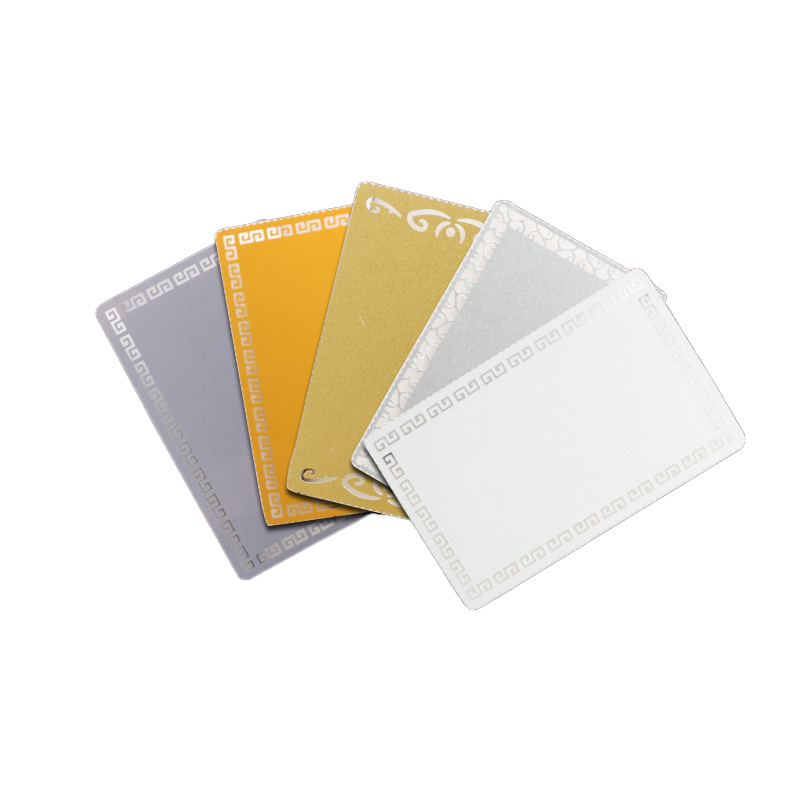Luxury sublimation blanks business card double sides coating silver gold matte metal business card