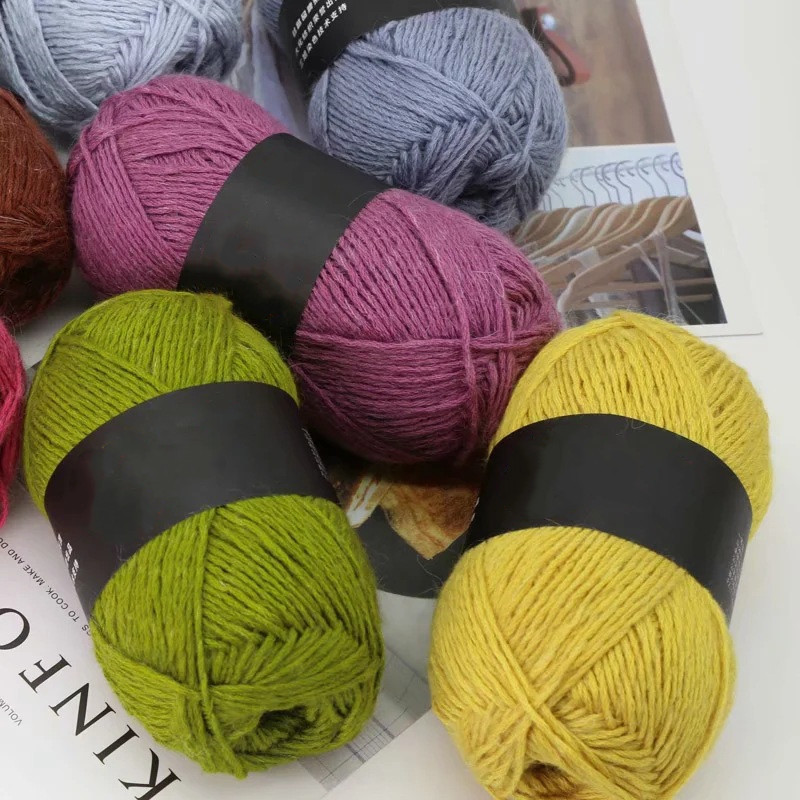 New arrival 16NM/6 25% alpaca fibre 30% mohair 45% cotton blended yarn crochet hand knitting fancy yarn