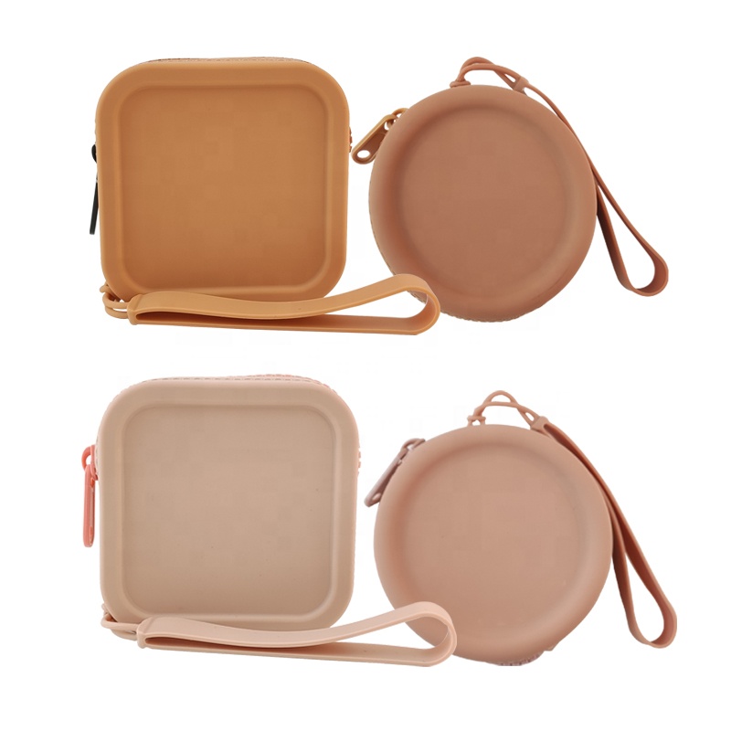 Custom Square Shape Coin Purse Women Silicone Wallet Silicone Change Purse With Zipper Cute Small Coin Pouch
