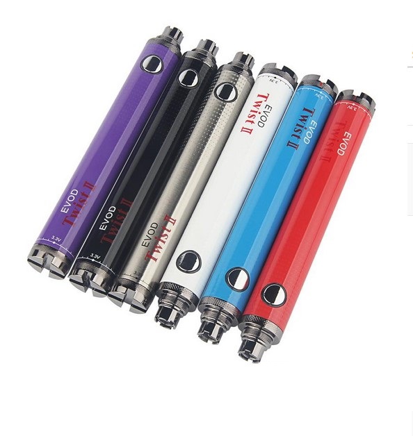 Powerfull Reliable Evod Twist II 510 Variable Voltage 3.0V to 6.0V battery Spinner Bottom