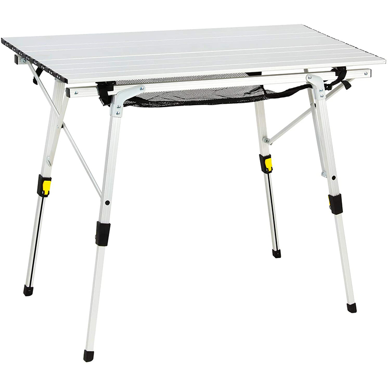 Camp Land Aluminum Height Adjustable Folding Table Camping Outdoor Lightweight for Camping