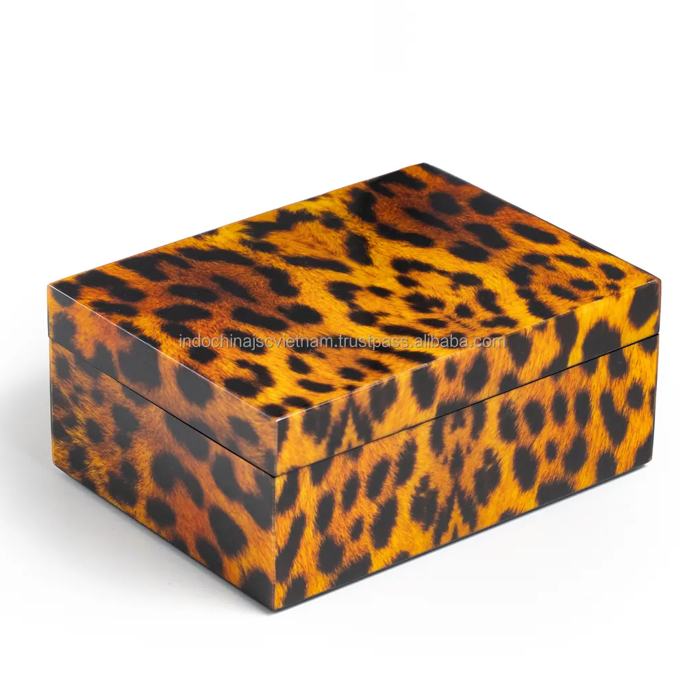 Leopard Print Lacquer storage boxes, Lacquer card gift box wholesale Cheap jewelry box