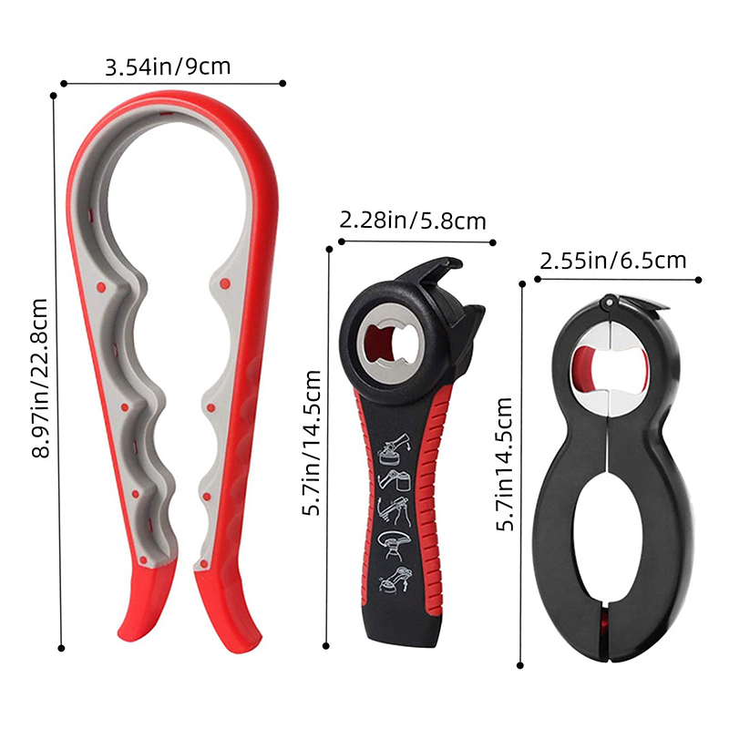 Kitchen Multifunctional Adjustable 4 in 1 Silicone Slip Jar Bottle Can Lids Opener