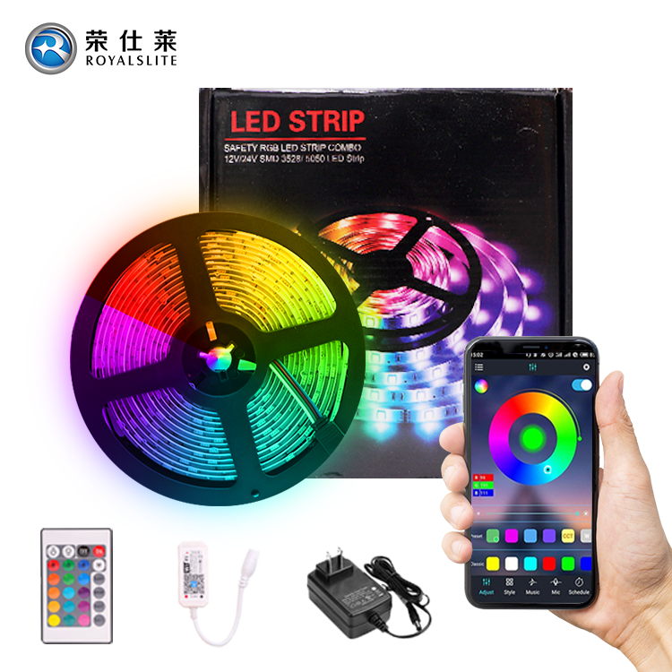 SMD5050 5 м 12 В Смарт IP65 водонепроницаемый RGB светодиодный светильник с приложением/Wi-Fi управляемый домашний свет светодиодный для украшения