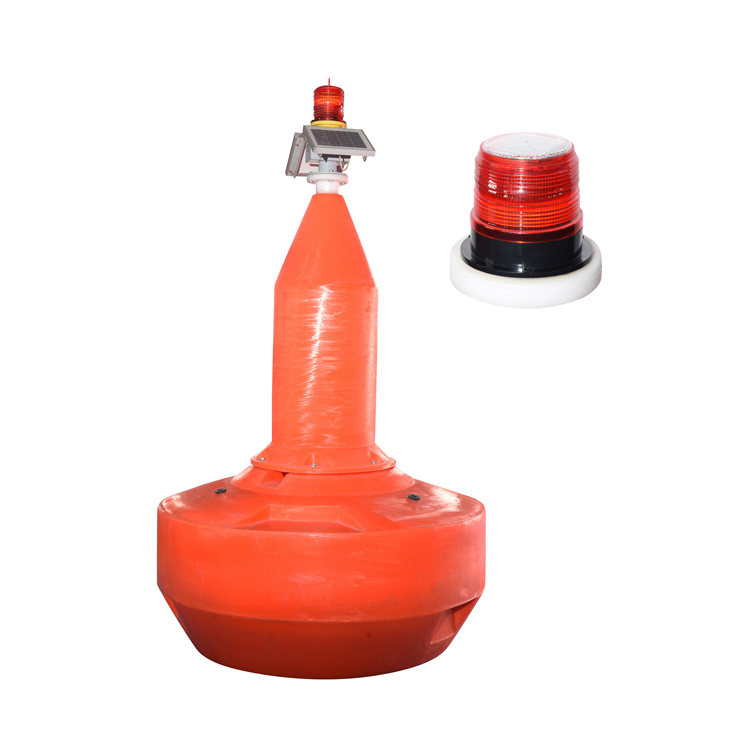 Customizable Diameter 1500mm HDPE EPS foam filled solar security warning marker marine navigation buoy