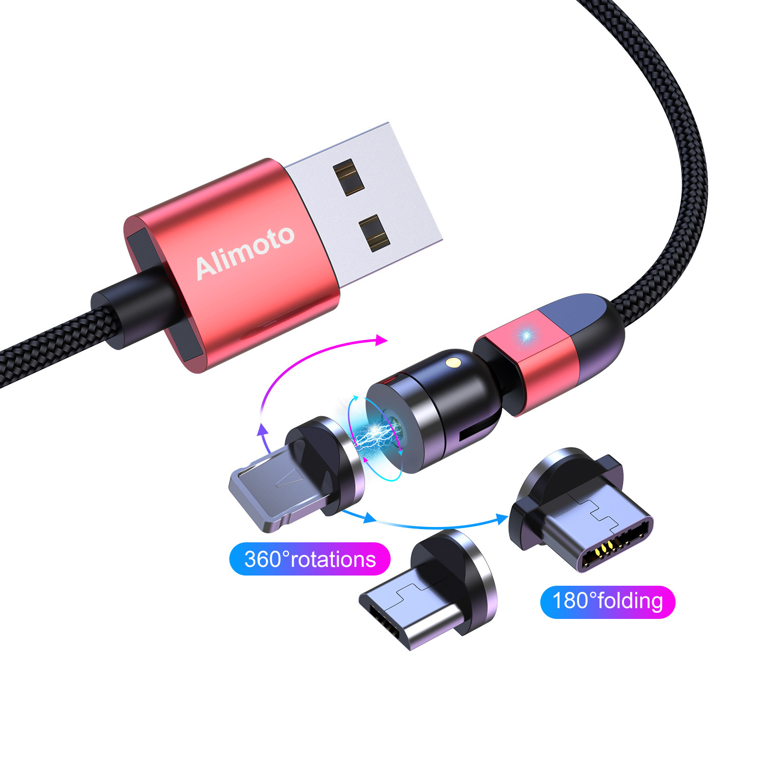 Магнитный кабель USB 3 А для быстрой зарядки iPhone 11 8 7 6 XS XR X Plus Samsung Xiaomi Type C Micro Магнитный зарядный кабель 540