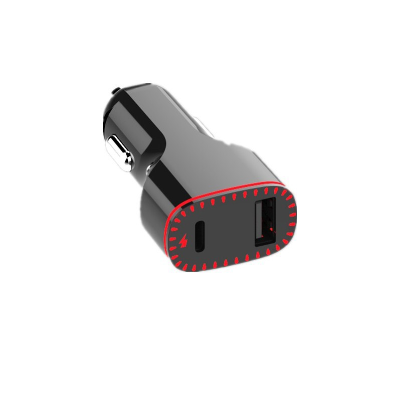 Высокое качество PD 30W QC3.0 быстрое автомобильное зарядное устройство двойной USB A порт со светодиодным индикатором для поставщика мобильных телефонов