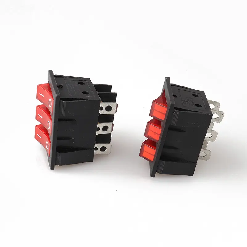 Rocker Switch 9-pin 2 Gears With Light Switch KCD9-301 Triple Power Switch