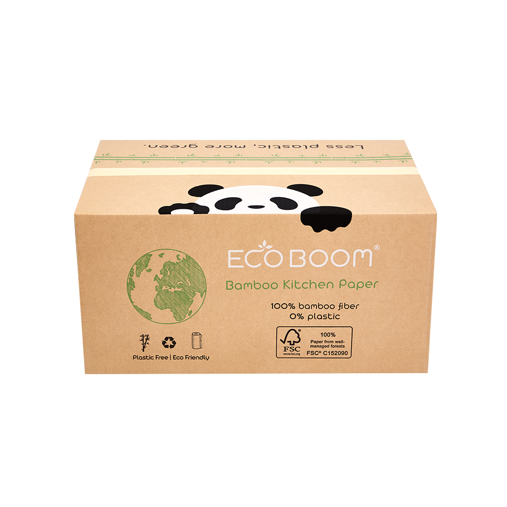 ECO BOOM good grade bio ecological bamboo kitchen tissue towel paper of manufacture