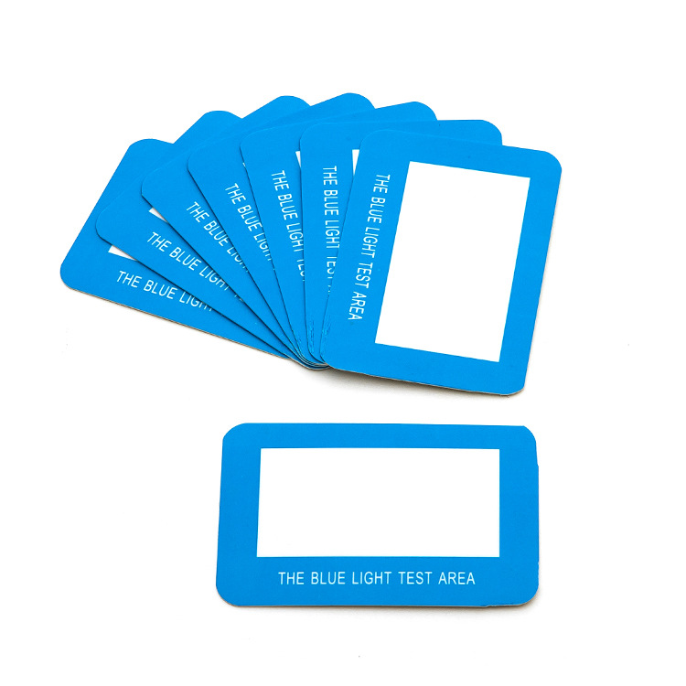 Низкая цена, оптовая продажа, тестер Anti-Blue Light Protect Blue Ray блокировщик, Тестовая карта для очков