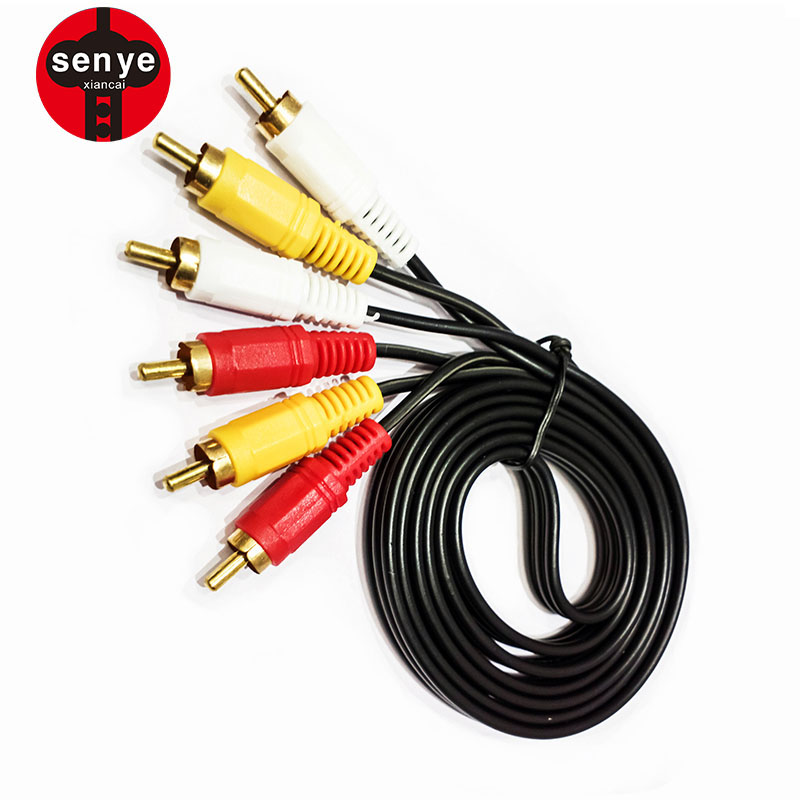 1,5 м, Лидер продаж с завода, аудиокабель RCA m/Mx3, позолоченный аудиокабель 3rca для кабелей по оптовой цене