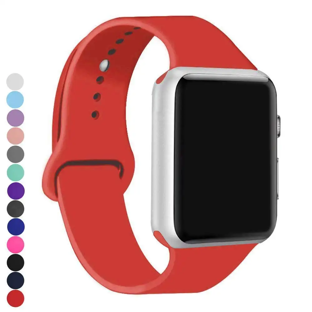 For Apple iWatch Band Smart Watch 38 40 42 44mm Sport Soft Silicone Replacement Wristband Strap Skin Friendly