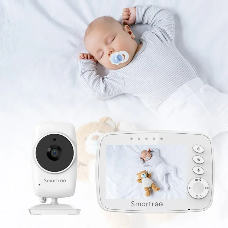 OEM White Baby Camera Monitor 2.4 Inch Night Vision Digital Remote Pan Tilt For Sound And Motion Detection Baby Monitor