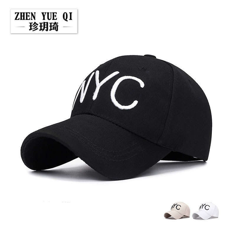 Plastic Raw Materials Korean new summer versatile embroidered NYC baseball cap women's casual Sun Hat Cotton couple hatPC
